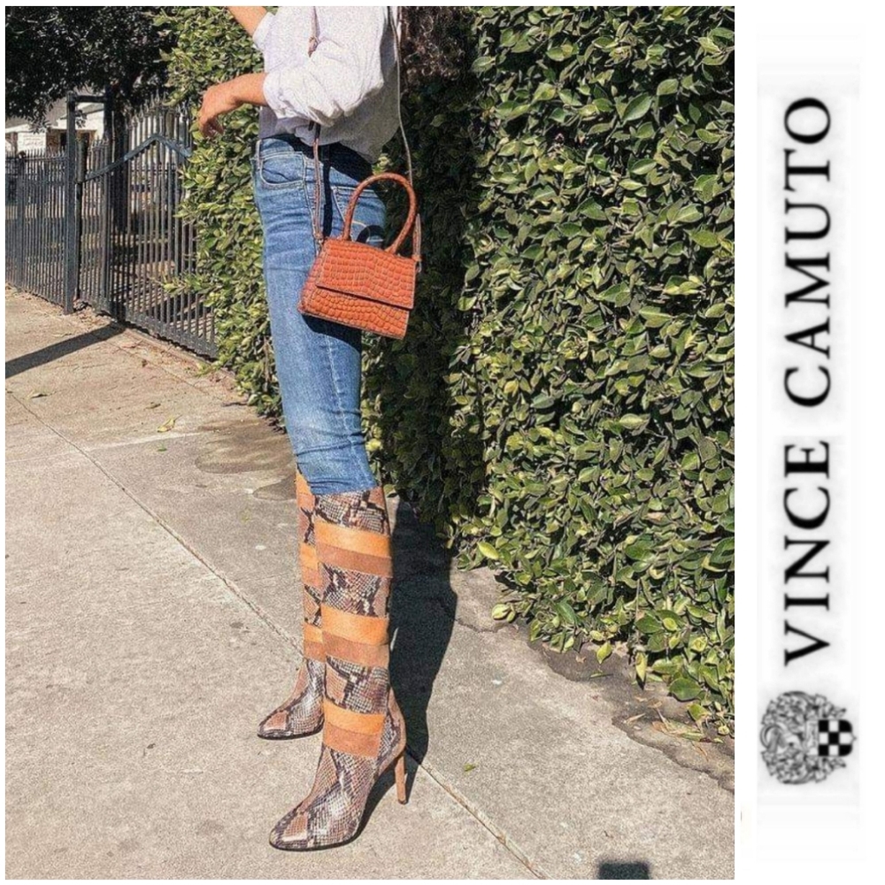 70s Inspired Vince Camuto Patchwork Leather Boots